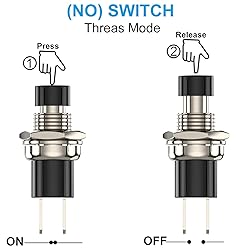 DIYhz Momentary Push Button Switch, 1A 250VAC SPST