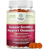 Fertility Gummies for Women Trying to Conceive - Yummy Gummy Fertility Supplement for Women with Myo-Inositol Folic Acid & Vitex Chasteberry - Vegan Non-GMO & Gluten Free - Juicy Peach - 60 Count