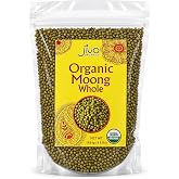 Organic Moong Beans Whole 4 LB (Mung Beans) - by Jiva Organics | Non-GMO, Gluten Free, Certified Organic Green Whole Mung Beans (Dal / Lentils), Sproutable, Resealable Bag