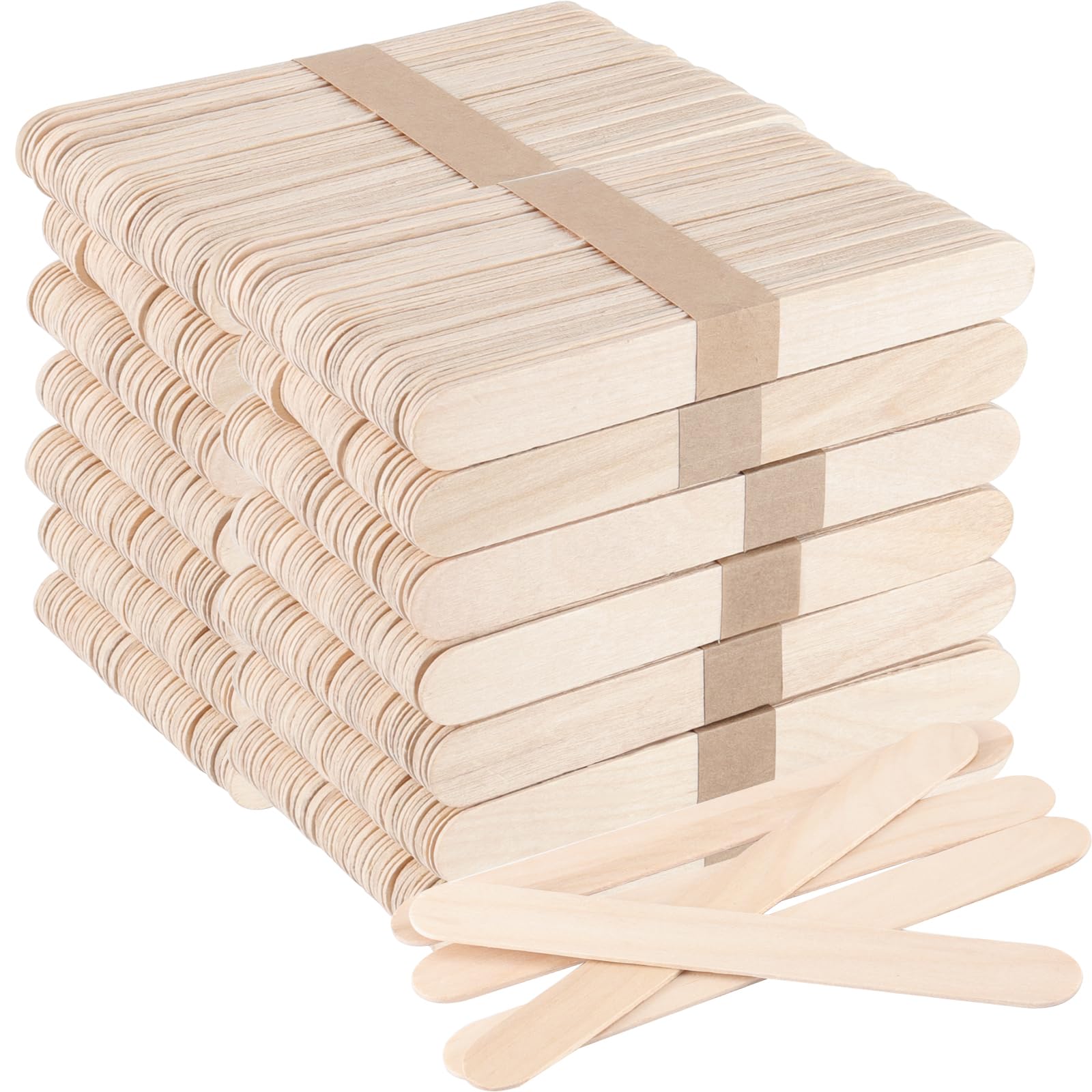 ZOENHOU 1000 PCS 4.5 Inch Birch Wood Popsicle Sticks, Jumbo Craft Supply for DIY Craft, Model Making, Art Supplies