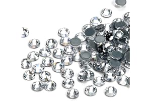 Dowarm Crystal Clear Hotfix Crystals, Hot Fix Rhinestones for Crafts Clothing, Flatback Glass Gems for Dance Costumes SS40 144 Pieces