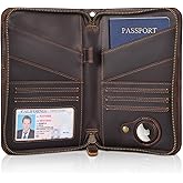 Polare Full Grain Leather Passport Holder Cover Case for Men and Women RFID Blocking Family Travel Wallet Holds 6 Passports