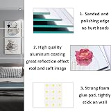 TSKDKIT 2pcs HD Wall Mirror Self Adhesive Frameless 40x30cm Glass Tile view 7
