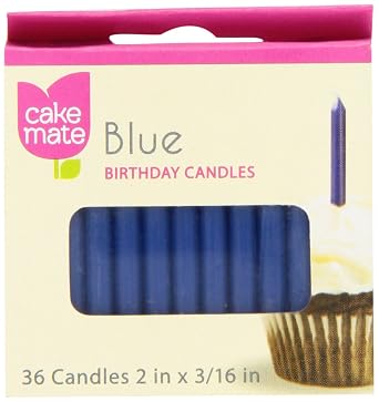 Mccormick cake mate Blue rnd candle 36ct (052100046075)