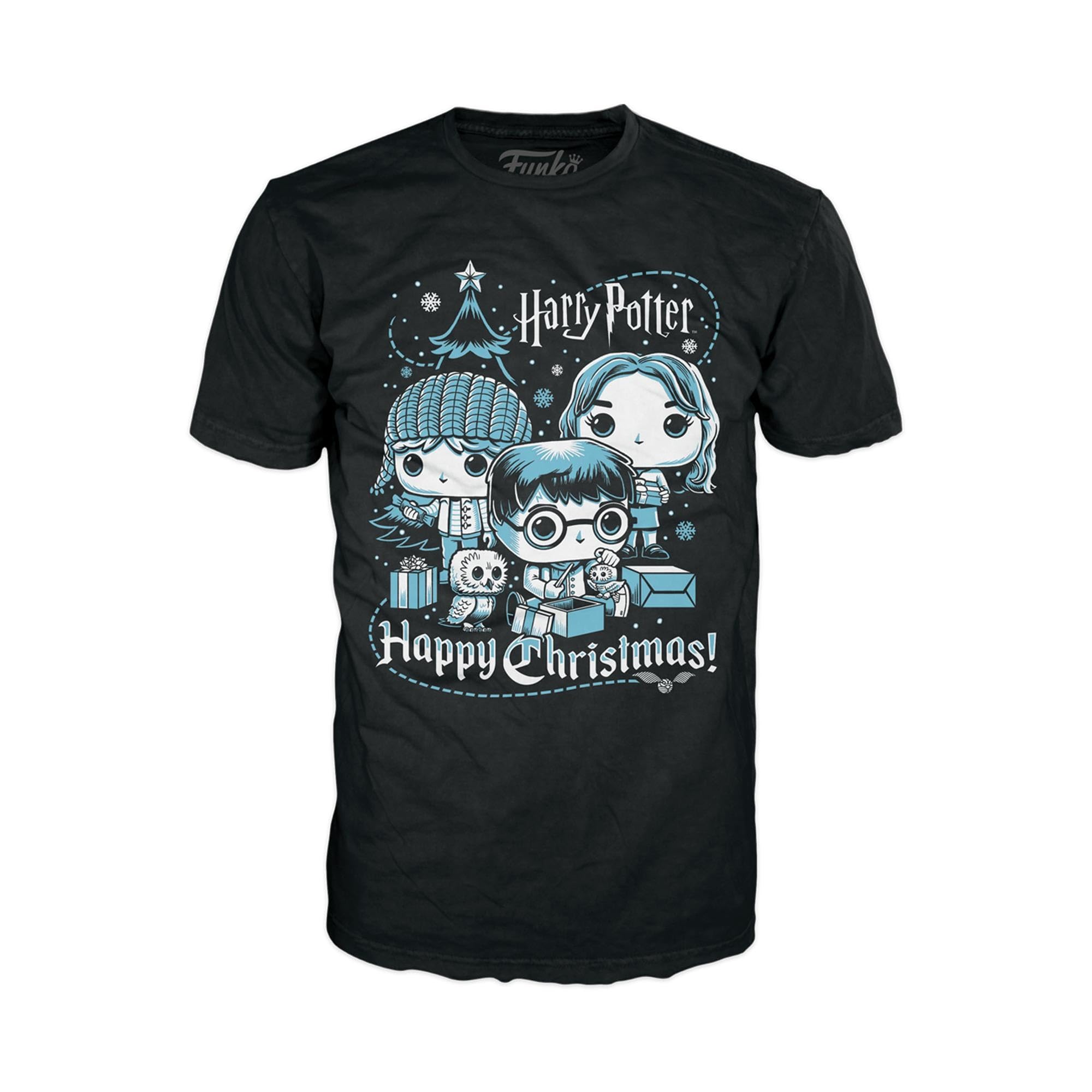 Funko Boxed Tee: Harry Potter Holiday - Ron, Hermione, Harry - Extra Large - (XL) - T-Shirt - Clothes - Gift Idea - Short Sleeve Top for Adults Unisex Men and Women - Official Merchandise Multicolour