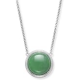 Belacqua Sterling Silver Necklace for Women, (Natural Aquamarine and Natural Jade)