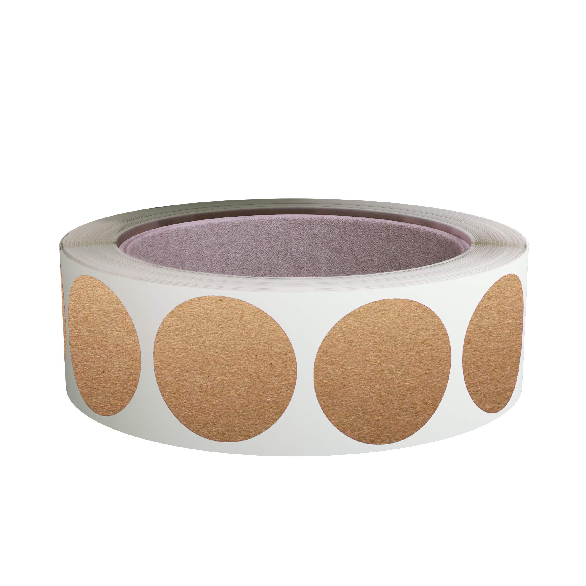 Royal Green 1.25 inch / 30mm Dot Stickers - Color Coding Label Roll for Marking & Labeling in Natural Kraft - (1 Roll -1000 Pack)