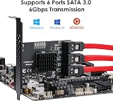 MZHOU PCIe SATA Expansion Card 6 Ports ASM1166 6Gbps Low Profile view 5