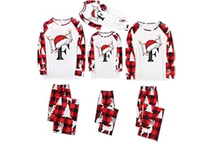 Family Christmas Pajamas Set 2025 Plus Size Fashion Cute Alphabet Xmas Pjs Sets Couples Matching Holiday Sleepwear