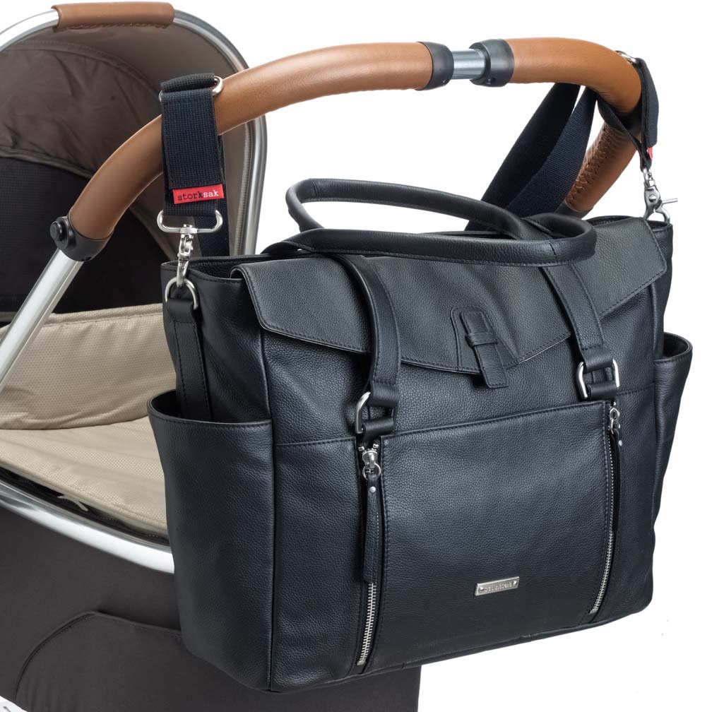 storksak emma leather diaper bag