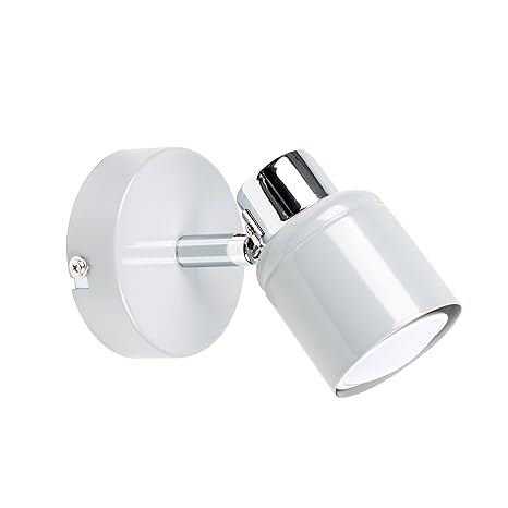 Modern Single Ceiling Wall Spotlight In A Gloss Grey Polished