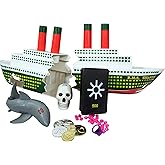 SWIMLINE Titanic Themed Dive Toy Sinking Ship Hidden Treasure Combo Pack Catch And Retrieval Cruise Ship Game For Swimming Pool & Bath Tub For Kids Multi Color Rings Underwater Dive Practice Education