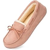 HomeTop Women's Moccasins House Slippers Memory Foam Indoor Outdoor Ladies Shoes