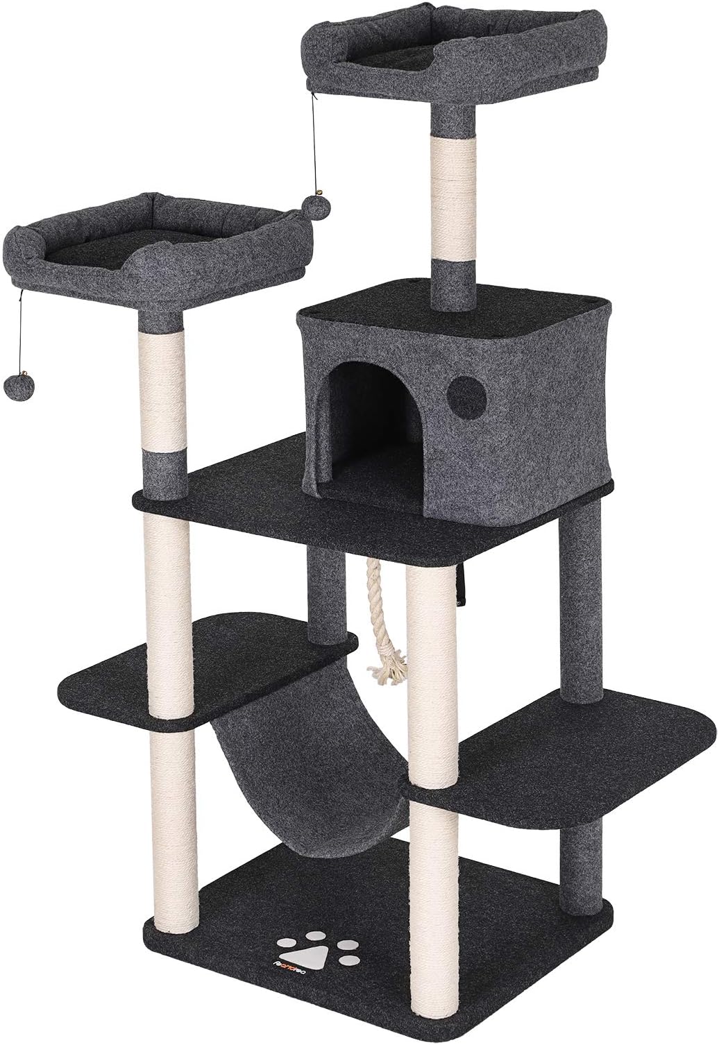 FEANDREA Multi-Level Cat Tree for Big Cats, Cat Tower with Perches UPCT85GYX