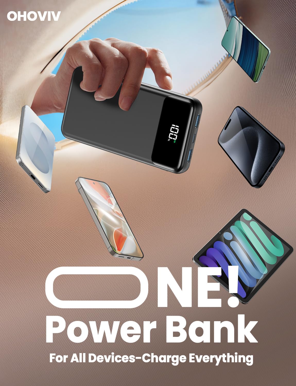 Portable Charger, 50000mAh Power Bank with Built in Cables, 22.5W Fast Charging Battery Pack, Portable Phone Charger for Travel Camping Essential,PowerBank Compatible with iPhone 17/16/15/14, Samsung