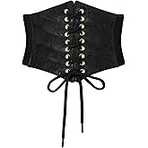 SCARLET DARKNESS Corset Belts for Women Lace-up Tied Waspie Waist Belt Renaissance Corset