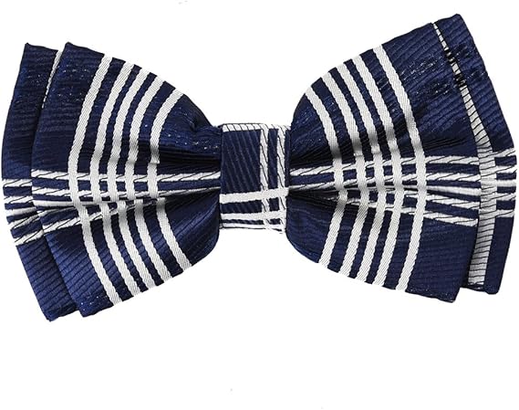 Amazon Co Jp 蝶ネクタイ Ao Label ブランド 5色から選べるチェック柄の蝶ネクタイ ネイビー 紺色 服 ファッション小物