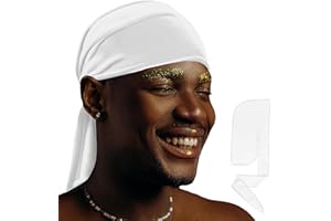 DuragPro 2 Pack Velvet Durag for Men & Women - Long Tail & Wide Straps - Vibrant Non-Bleed Colors, All-Season Comfort