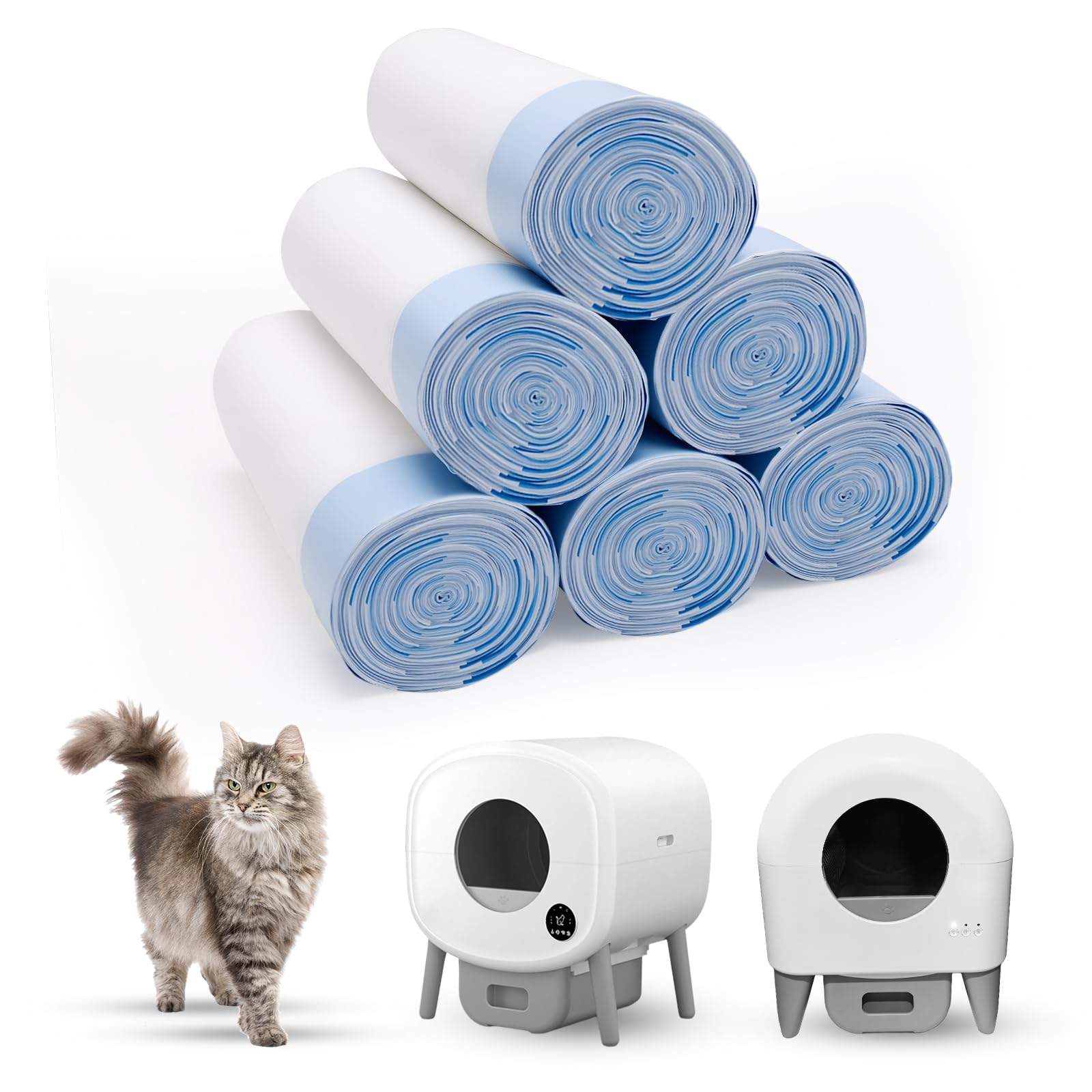 Photo 1 of 120 Count 26" x 11.8" Cat Litter Box Liners for Fsitego and Fumoi Self Cleaning Litter Box, Extra Thick Heavy Duty Cat Litter Bags Replacement, 3-4 Gallons of Capacity