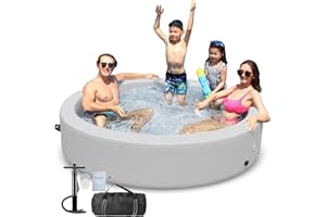 KareCute Large Inflatable Pool, Above Ground Pool, Family Swimming Pool with Pump, Drop-Stitch Tech, 10-Min Setup, All-Weather for Backyard, Outdoor, Indoor, Garden