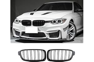 BLWGROW Front Kidney Grille Compatible with BMW 3 series F30 F31 2012-2018 320i 328i 328d 330e 330i 335i 340i 328i Grill Double Slats Gloss Black