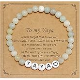 Kivosliviz Yaya Gifts Grandma for Women Best Yayas ever Bead Birthday Jewelry Yaya Bracelet