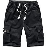 APTRO Men's Cargo Shorts Elastic Waistband Drawstring Summer Casual Cotton Big & Tall Relaxed Fit Work Shorts