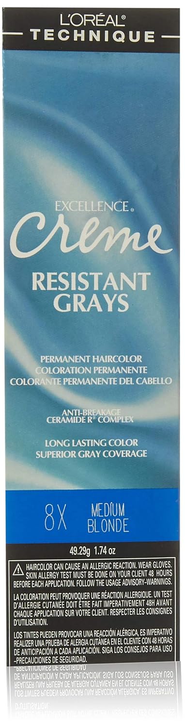 L'oreal Excellence Crème Superior Grey Coverage, 8X Medium Blonde, 1.7 Ounce