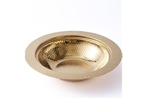Xylarnoveth 10 Inch Offering Plates for Church – Hammered Stainless Steel Gold Tithes and Donations Bowl, Round Communion Collection Plate for Sunday Worship and Religious Services