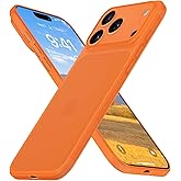 memumi Case for iPhone 17 Pro Max Ultra Thin 0.3mm [No-Case Feeling] Matte Hard Cover with Camera Protection for iPhone 17 Pro Max Slim Cover in Minimalist, Semi-Transparent Frosted Orange
