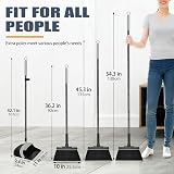 JEHONN Long Handled Dustpan and Brush Set 138 cm Swivel Broom Black Gray view 5