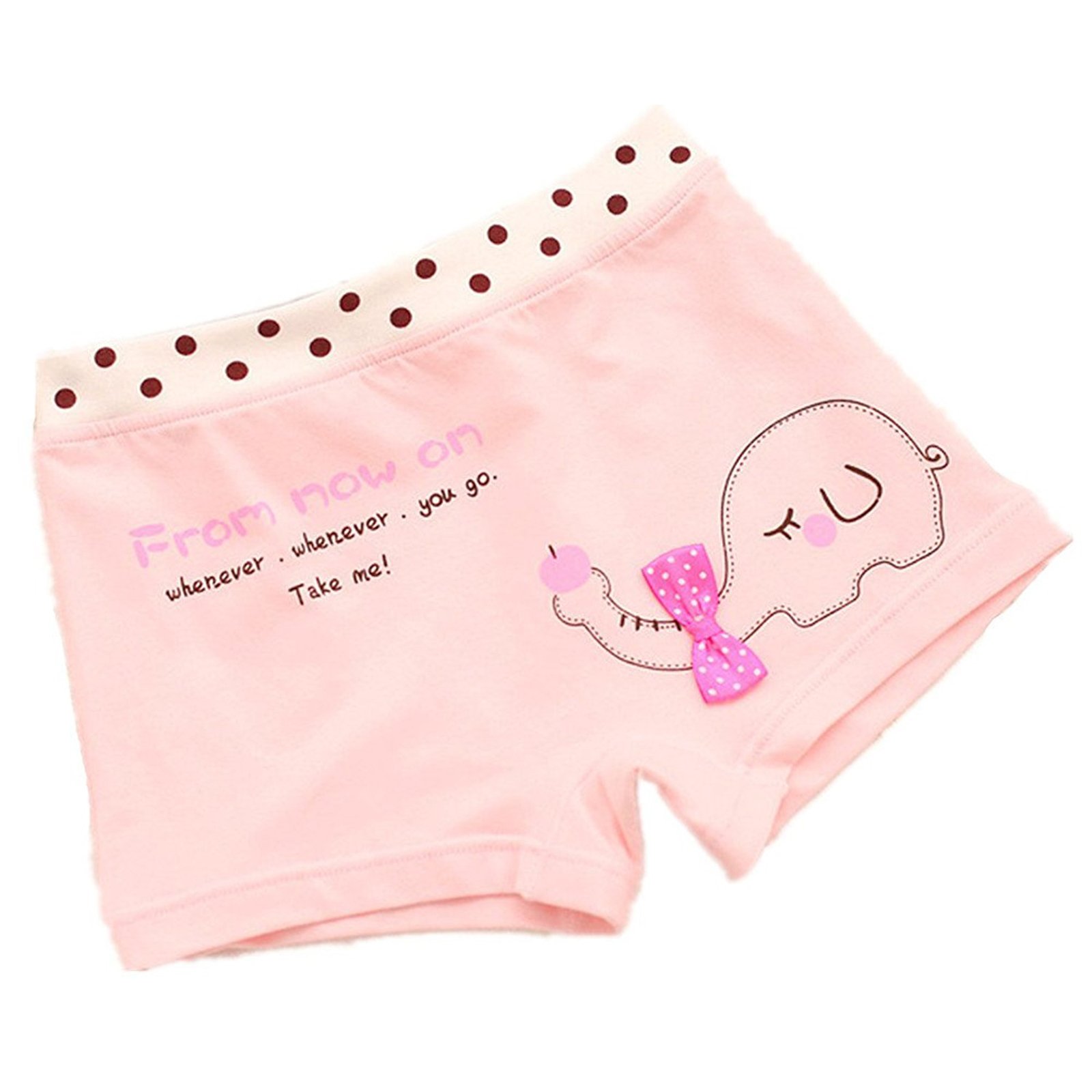 BOBO Kids Little Girls\' Elephant Boyshort Hipster Toddler Panties Cotton kids Underwear (Pack of 5) Size 5-7 Years