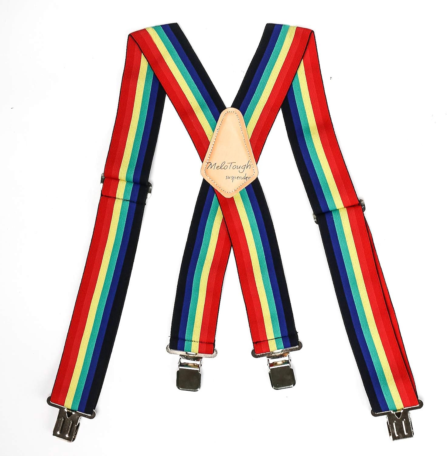 Mens Suspenders Rainbow Suspenders With 2" Wide Adjustable Full