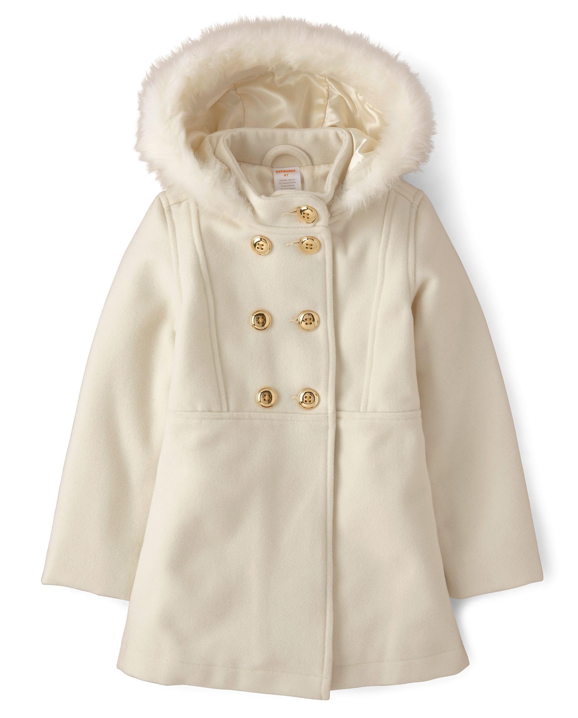 Gymboree,Girls,and Toddler Dressy Peacoats,Ivory Hooded,3 Years