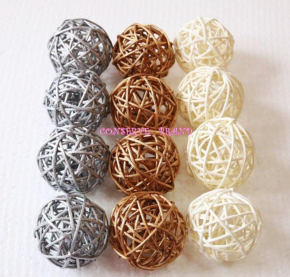 Amazon Com Christmas Gifts Small Silver Gold White Rattan