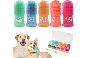powerfeng Dog Finger Toothbrush for Pet: Puppy Teeth Brushing Kit - Doggie Dental Cleaning Fingertip Fingerbrush