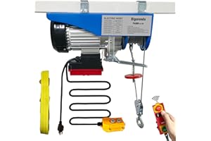 Bigorenda 1760lb Electric Hoist with Remote Control/Wired Control, Electric Hoist 2 in 1, 110v Electric Hoist with Single/Double Slings,65.6/33ft Lifting Height, for Factory Attic Garage Warehouse