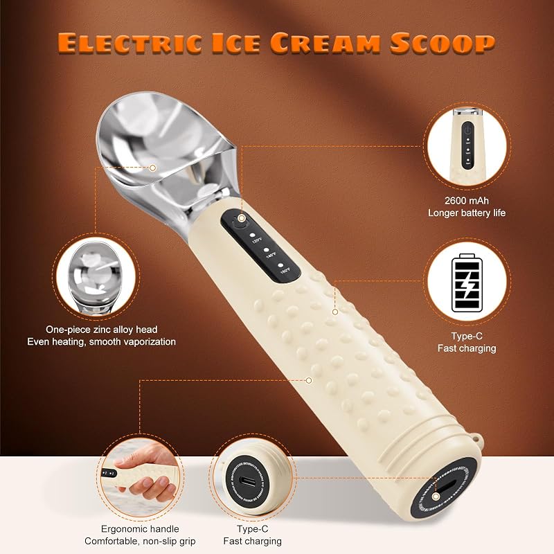 Cuillère à Crème Glacée Chauffante Électrique