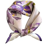 Onllh 100% Mulberry Silk Scarf for Women Hair Lightweight Square Neckerchief Wrap For Head Scarves 21"