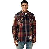 True Religion Big T Plaid Western Shirt – Men’s Long Sleeve Snap Button Cowboy Shirt – 100% Cotton