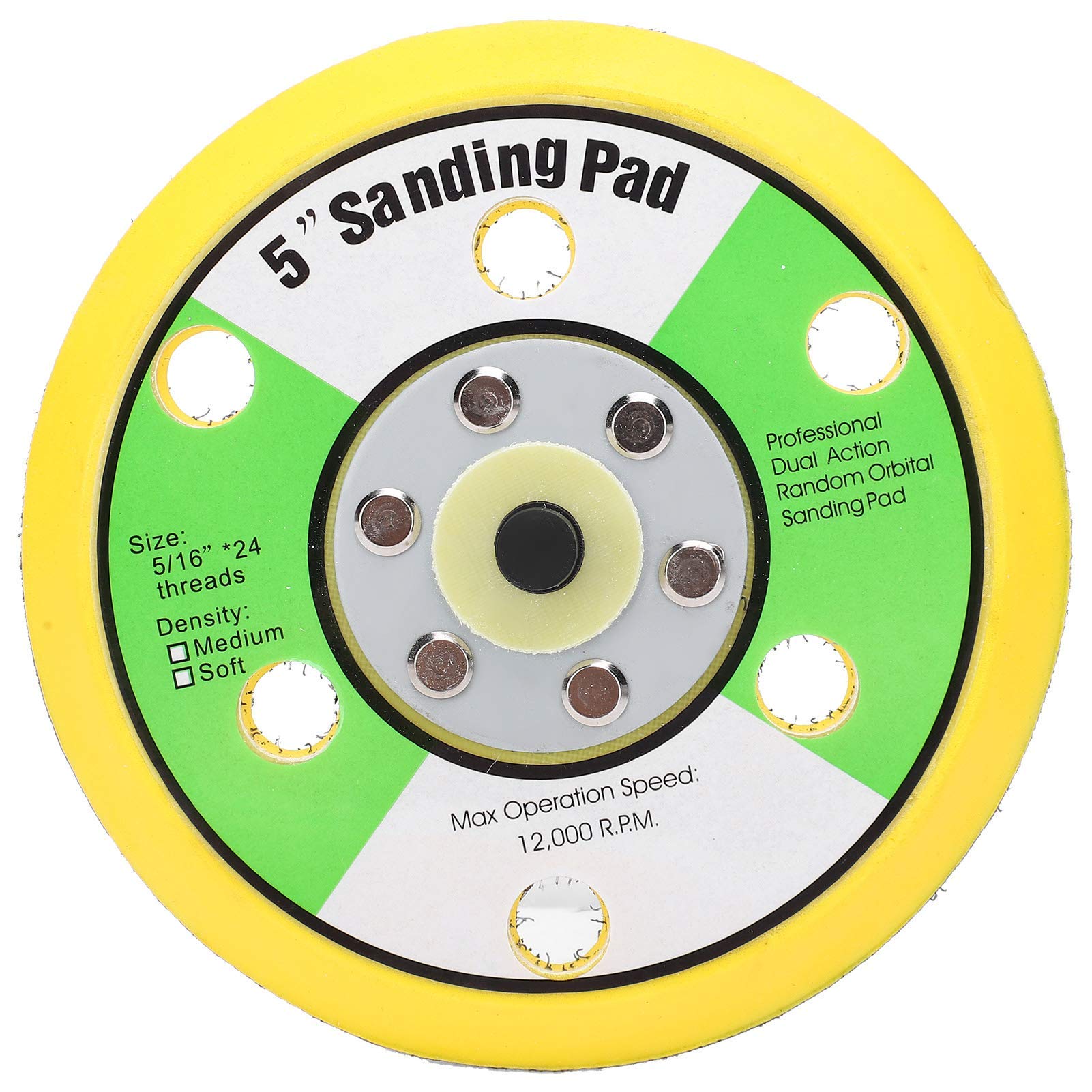 Buffing Pads, 5in Round Sander Holder Buffing Pad Backer Plate 6-Hole Universal Polishing Machine Tray with Compact Size, Light Weight