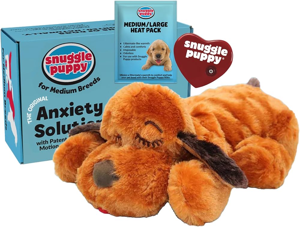 Snuggle Puppy Original Heartbeat Puppy Toy with Real-Feel Pulse & Heat Pack
