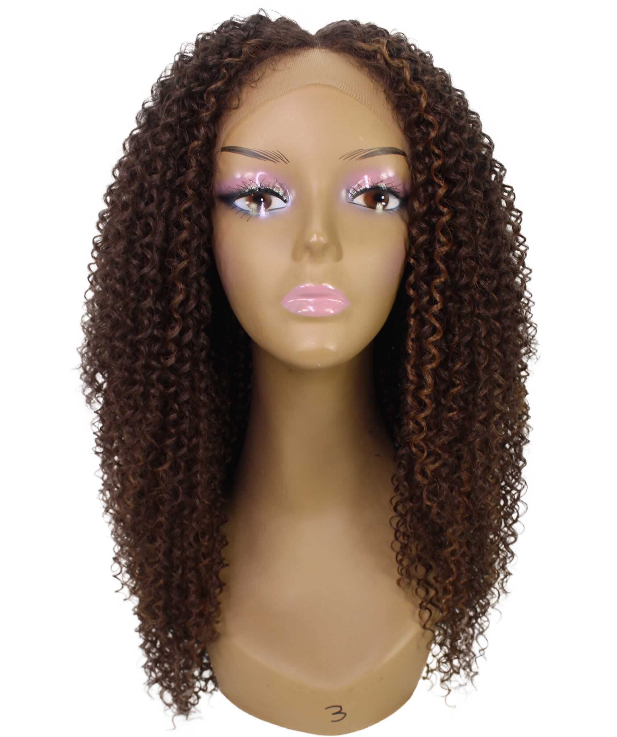 Photo 1 of LUXLUXE Serenity Curly Ringlet 22 in Long Lace Front Wig, Heat Resistant Fibers, 20+ Shades of Natural, Dip Dyed, & Blended Colors