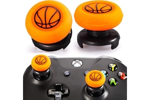 Playrealm FPS Thumbstick Extender & Printing Rubber Silicone Grip Cover 2 Sets for Xbox Series X/S & Xbox One Controller(Basketball)
