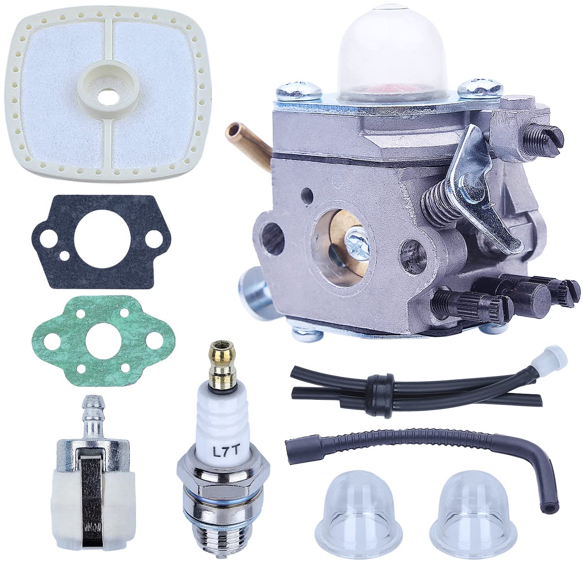 Carburettor Replacement Kit for ECHO PB2100 PB2155 Leaf Blower and ES2100 Shredder, ADEFOL Carburetor + Gaskets + Primer Bulbs + Air Filter + Fuel Lines + Spark Plug 10 in 1 Parts Kit