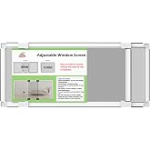 FLYZZZ Adjustable Window Screen for Hung Windows, White Expandable Horizontal Sliding Screen, 10" H x 19-36" W with Black Fiberglass Mesh Removable Window Screen Replacement, 1-Pack