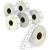 BETCKEY - Compatible DYMO 30333 (1/2" x 1") Extra Small 2-Up Multipurpose Labels - Compatible with Rollo, DYMO Labelwriter 450, 4XL, NOT FIT 550 & 5XL [6 Rolls/6000 Labels]