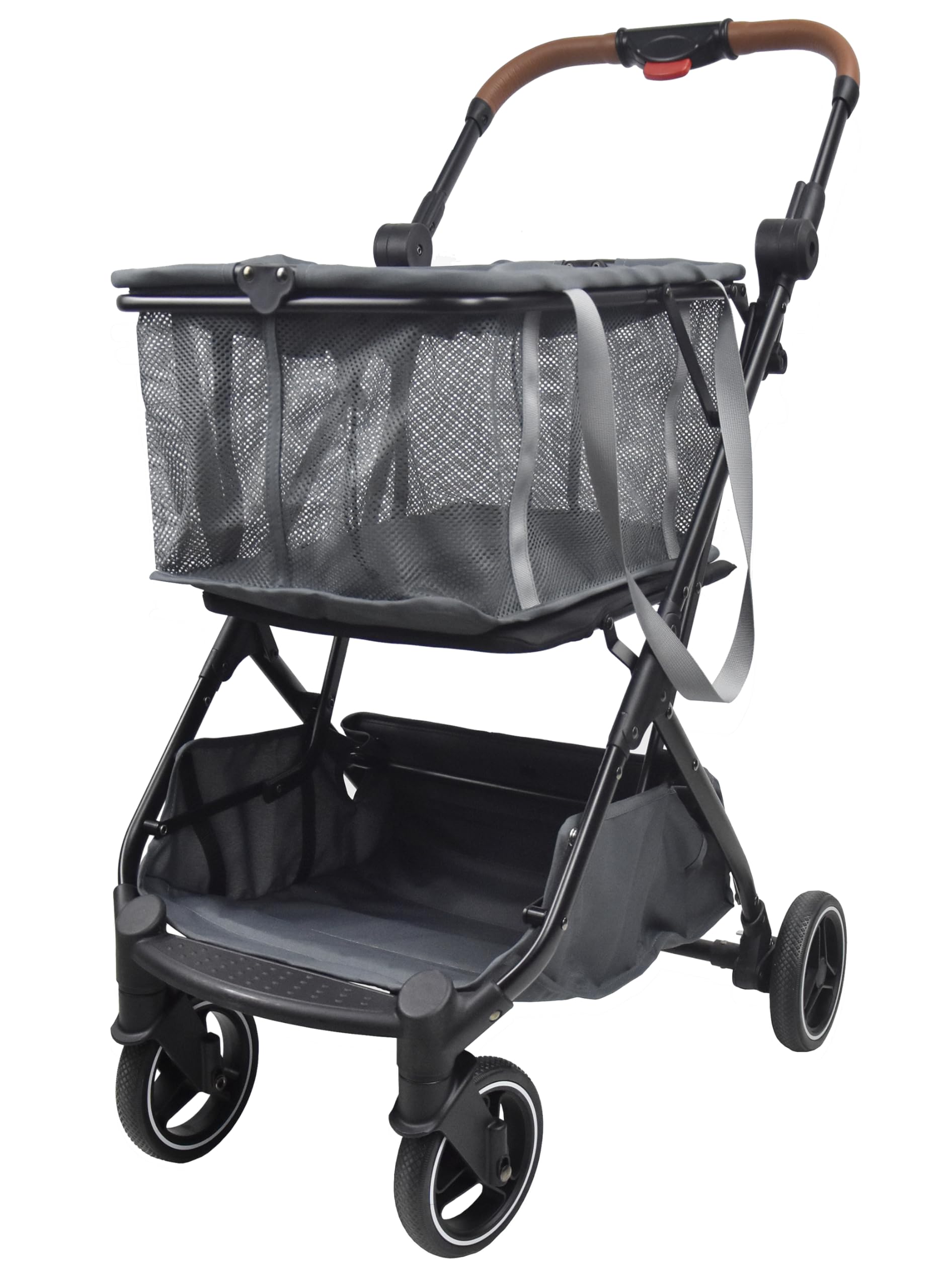 Photo 1 of ROODO Luxury Personal Shopping Cart with Detachable Shopping Basket,60lbs Multi Use Foldable Lightweight Aluminum Frame Portable Rubber Wheels Groceries Utility Carts(Grey)