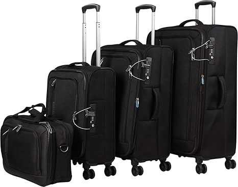 Travelite 'Crosslite' 4 pcs Koffer-Set, 77 cm, 102 liters, Schwarz, 89540-01