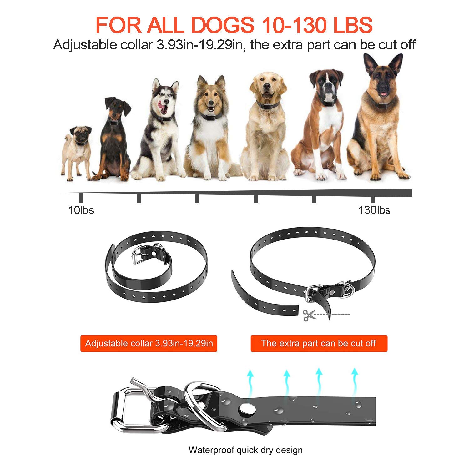 Tebaba Dog Training Collar 1000ft Remote 2018 Upgraded Dog Shock Collar Rechargeable & IPX67 Waterproof Electric Shock Collar with Beep Vibration and Harmless Shock for Small,Medium and Large Dogs